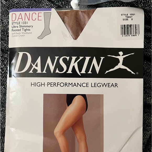 Vtg DANSKIN Sz: D High-Perform Legwear DANCE Ultra Shimmer Stirrup Tight Shimmer - Picture 3 of 5